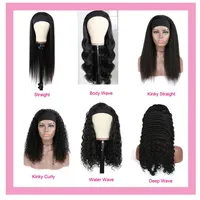 Human Hair Capless Wigs Peruvian Virgin Hair Headband Black Full-machine Body Wave Deep Wave Kinky Curly Straight 100% Human Hair 1760