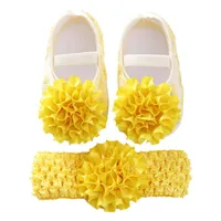 First Walkers Baywell Baby Girls Buckle Princess Shoes Fashion Flower Walker Infant Girl Lovely Hair Band 0-12 MonthsFirst WalkersFirst