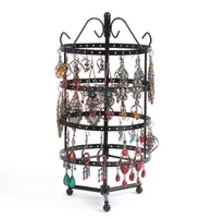 72 Pairs Round Revolving Earring Holder for Necklace Organizer Stand 4 Tiers Multifunctional Iron Jewelry Display Rack Towers5028306