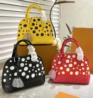 Designer pour femmes l x yayoi kusama alma bb sac à main dots multicolores imprimer sac à main haut