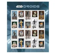 Postal Stamp First Class Mail For US Post Office Droids Sheet of 20 Marvelous Mechanical Characters in a Galaxy far 5 Sheets For E1605490