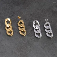 Dangle Earrings Stainless Steel Chain Jewelry For Women Geometric 2023 Trend Drop Gift