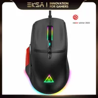EM600 USB PC Gaming Mouse PAW3327 12400 DPI RGB Lightweight Wired Mice for Computer Mause Gamer with 9 Programmable Buttons