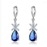 Dangle Earrings Zircon Fashion Drop-shaped Woman Crystal From Swarovskis Simple Temperament Wild Anti-allergic