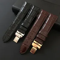 Watch Strap for Tissot PRC200 T17 T41 T461 T099 19mm Silver Butterfly Buckle Genuine Leather Watch Bands Strap 16mm 20mm 22mm280J