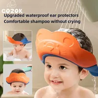 Shower Caps COZOK Baby Shampoo Block Water Children s Bath Waterproof Ear Protection Hat Care Products 230311