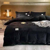 Bedding sets Solid Color Velvet Duvet Cover for Bed Winter Warmth Thick Set Quilt Twin Queen King With Pillowcase 230310