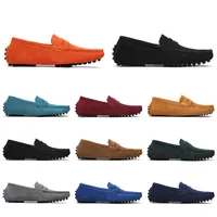 hommes chaussures décontractées en cuir semelle douce noir rouge orange bleu marron confortable sneaker extérieur 027