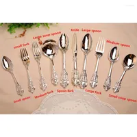 Dinnerware Sets Set Luxury Western Silverware Cutlery Flatware Steak Knife Fork Spoon Dinner Tableware Restaurant Kitchen Tool