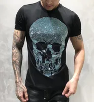 Plein urso camiseta pp masculino masculino roupas de marca Men039s Rhinestone Graphic Tshirt Skull Impresso Bling Stone Classic1812603
