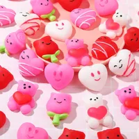 Other Toys 48Pcs Valentine's Day Mochi Squishy Toys Mini Cute Squeeze Toy Stress Reliever Anxiety Packs for Kid Party Favors Cards Gift 230310