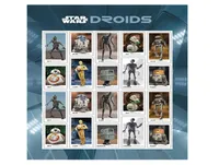 Postal Stamp First Class Mail For US Post Office Droids Sheet of 20 Marvelous Mechanical Characters in a Galaxy far 5 Sheets For E7989583