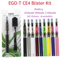 Kit di blister ego-T CE4 KIT E-sigarette per la sigaretta 510 filo olio 650MAH 900MAH 1100 MAH BATTERA PENA VAPE con penna elettronica di caricabatterie USB