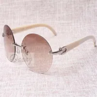 고급 패션 레트로 라운드 선글라스 8100903-B 천연 흰색 각도 품질 선글라스 남성과 여성 안경 크기 58-1232r