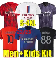 22/23 Maillot Lyon Soccer Jerseys Fans Player Version Toko Ekambi Cherki Aouar L.Paqueta Dembele Denayer Ndombele Digital Kadewere Men Kid Kit Football Shirts
