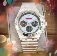 Najwyższej jakości mężczyźni oglądaj pełną funkcję stopwatch moda moda zwykły zegar sześć pinów praca luksusowy ruch kwarc