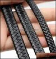 Perlenkappen Schmuck Befunde Komponenten Maser 1meter Vintage schwarze braune Lederkabel 8 mm 10 mm 12 mm flach für Armband Herstellen Dro8658673
