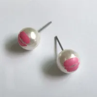 Stud Earrings S Wholesales Fashion Red Lips Cute Simulated-pearl Jewelry