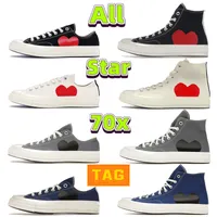 Chuck Taylor All-Star 70 X Comme Casual schoenen Fashion Men Hi Low Flats Trainers Egret Red Black Blue Gray Midzool Designer Women Heart Print Sneakers EUR 35-44