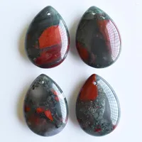 Pendant Necklaces Wholesale 4pcs lot 2023 Fashion Good Quality Natural Bloodstone Stone Water Drop Charms Pendants For Jewelry Making Free