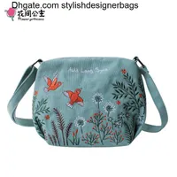 TOTES Flower Princess Women Crossbody Bag Summer Canvas Haftowe dziewczynki torby na ramiona żeńskie torebki mała torebka torebka mody 0312v23