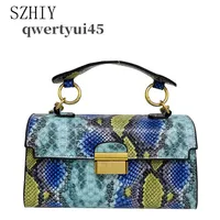 qwertyui879 Totes New Brand Luxury Designer Handbag Women Snake Pattern Leather Crossbody Purses Fashion Small Shoulder Bag Square Bolsa De Ombro 0312/23