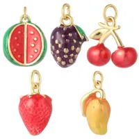 Charms Colourful Fruit Diy Jewelry Earring Necklace Accessories Cute Cherry Grape Watermelon Pendant For Making