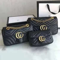 Bolsa de designer bolsas para mulheres bolsas de bolsas de bolsa clássicas 3 tamanho de couro real Lady Fashion Marmont Bags Genuine Crossbody Bolsa