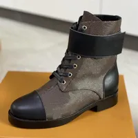 Star Trail Ankle Boot Women Designer Martin Desert Boots 100% en cuir réel non-glip-glissement Chaussures d'hiver vintage Jacquard textile classique 189p