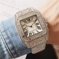 Iced Out Watches for Men e Women Full Diamond Strap Quartz Movement Dress Vesty Watch Date Automático Analog Analog Alta Qualidade267L