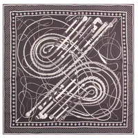 Manual Hand Rolled Twill Silk Scarf Women Leather Whip Dots Printing Fashion Square Scarves Echarpes Foulards Femme Wrap Bandana H306Q