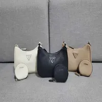 Design fashionable handbag simple armpit texture versatile women's single shoulder middle ancient half moon oblique cross