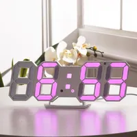 Design moderno Design 3D Wall Clock Digital Digital Clocks Display Home Living Room Office Tavolo Night193V