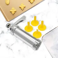 Baking Moulds Cookie Extruder Press Machine Biscuit Maker Manual Cake Making Decorating Set Tools With 4 Nozzles 20 Mold