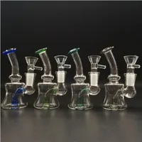 Saml Klein Bong Hookahs Dab Rig Glass Recycler Smoking Water Pipe Clear Blue Black Joint Size 14.4mm ZC-Fast 1