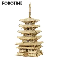 3D 퍼즐 Robotime Rolife 275pcs DIY 3D Fivestoried Pigoda Wooden Puzzle Game Assembly Constructor Toy Gift Teen Teen Adult TGN02 230311