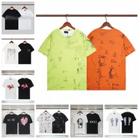 Designer brand of luxury T-shirt men&#039;s t shirt loose oversized 100% cotton Clothing spray letter short sleeve spring summer tide men and women tees shirts Size S-XXL #SP86