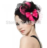 10 Pcs Feather Bow Hair Clip Lace Pink Mini Top Hat Party Lolita Cosplay Goth 508386588942
