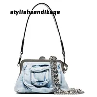 Totes nigedu уникальный дизайн женский мешок для плеча джинсовая ткань маленькие сумочки Quality Jeans Женские сумки для мессенджеров цепные слинг -мешки Bolsa Blue Bao 0312/23