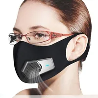 PM2 5 Dustproof Mask Smart Electric Fan Masks Anti-Pollution Pollen allergy Breathable Face Protective Cover 4 Layers Protect275D