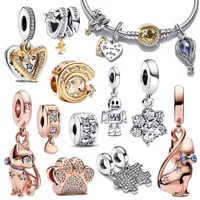 925 Silver Fit Pandora Charms Originales Diy Diy Mujeres Braceletas Beads New Collection Galaxy Cat Charms