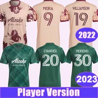2023 Portland Timbers Versión del jugador Jerseys de fútbol 2022 Bravo Mora Blanco Niezgoda Chara Y.Cara Home Award Fútbol Camisa de fútbol Uniformes de manga corta