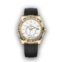 ABB_WATCHES MENS 시계 자동 기계적 스카이 시계 현대 비즈니스 손목 시계 라운드 스테인레스 스틸 고무 시계 럭셔리 한정판 나비 시계