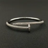 Full Diamond Bracelets Women Men 18k Gold Plated Bangle Bracelet Jewelry For Lover Gift no box248Q
