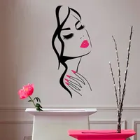 Duvar Çıkartması Güzellik Salonu Manikür Tırnak Salonu El Kız Yüz Vinil Sticker Ev Dekoru Kuaför Saç Modeli Duvar Sticker274K