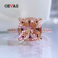 Solitaire Ring OEVAS 100 925 Sterling Silver 99mm Morgan Pink High Carbon Diamond Rings For Women Sparkling Wedding Party Fine Jewelry Gifts Z0313
