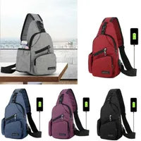 Outdoor Bags NoEnName-Null Men Women Shoulder Sling Chest backpack Travel Sport USB Charging Crossbody Handbag