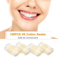 100PCS VE Swabs Cotton Swabs with Vitamin E Oil Teeth Whitening Kits Lip & Gum Protection Disposable Teeth Swabs2617