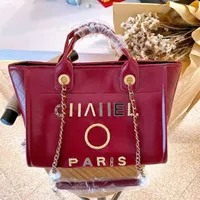 Fashion Women's Luxury Handbags Beach Bags Designers Ch Metal Pearl Letter Badge Tote Evening Bag Small Mini Leather Handbag Large Female Chain Wallet Backpack 1km3