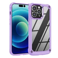Shockproof Phone Cases for iPhone 14 Plus 13 12 Mini 11 Pro Max XR 7 8 Samsung S23 Ultra A14 A54 A12 A32 A52 TPU Clear Hard PC Metal Camera Frame Protection Defender Cover